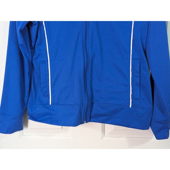 DANSKIN Soft Track Jacket Womens Large Blue White Full Zip Workout Athleisure - Picture 3 of 10
